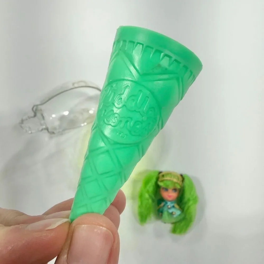 Vintage RARE 1968 Mattel Kiddle cone green doll toy.
